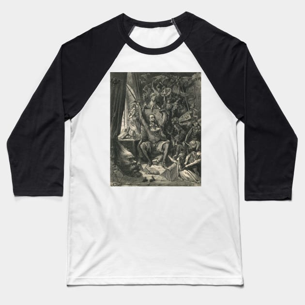 Don Quixote in his study by Gustave Dore Baseball T-Shirt by artfromthepast